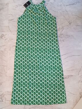 Green Geometric Maxi Halter Dress 70's Style